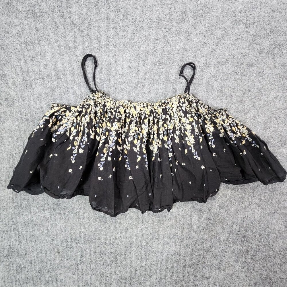 Intimately Free People Instant Crush Black Floral‎ Cami Tank Crop Boho Top Small - Picture 5 of 14